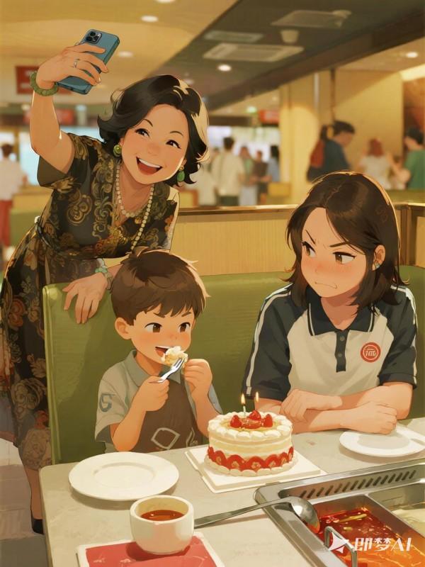 生日蛋糕被熊孩子撒潑索要後